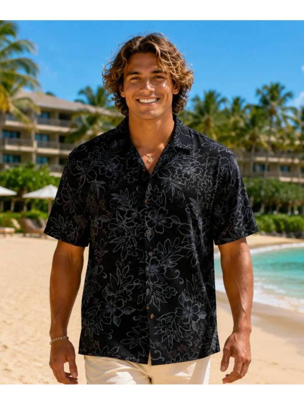 Hibiscus Aloha Republic Cotton Men's size L Shirt